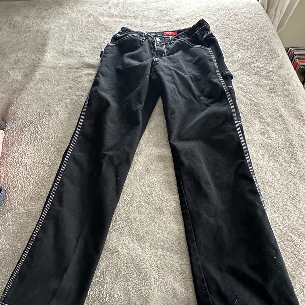 Dickies Black Denim Jeans with White Stitching
